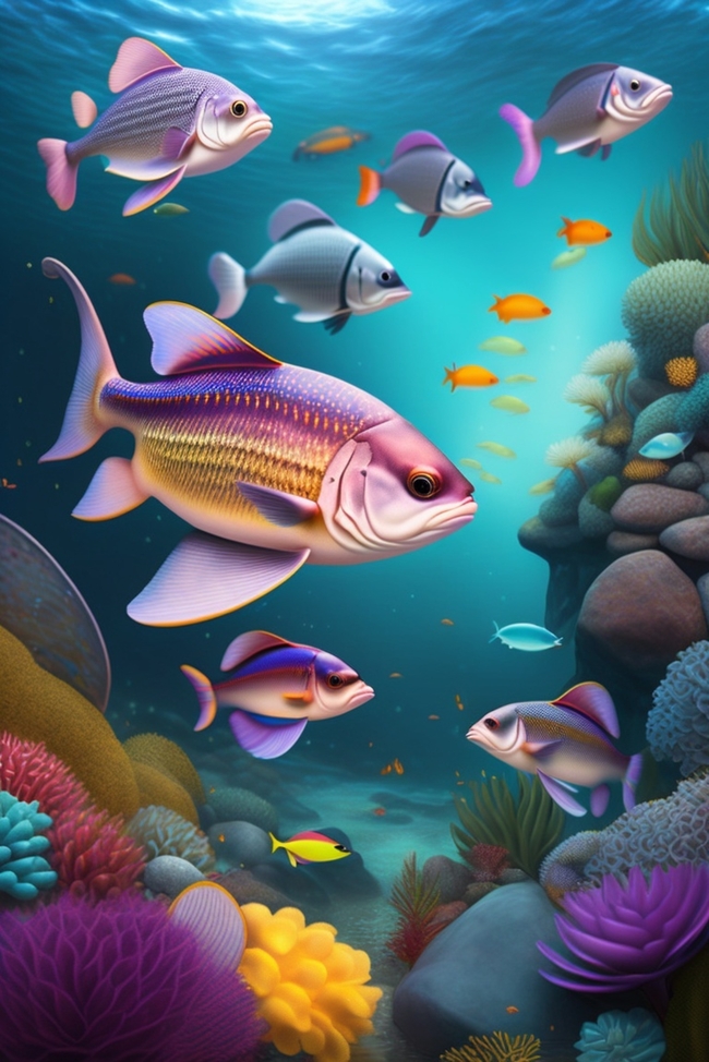 水族馆观赏鱼卡通图片