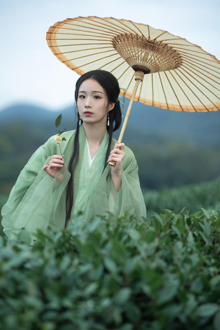 温柔漂亮的采茶女古典古风艺术照摄影大全