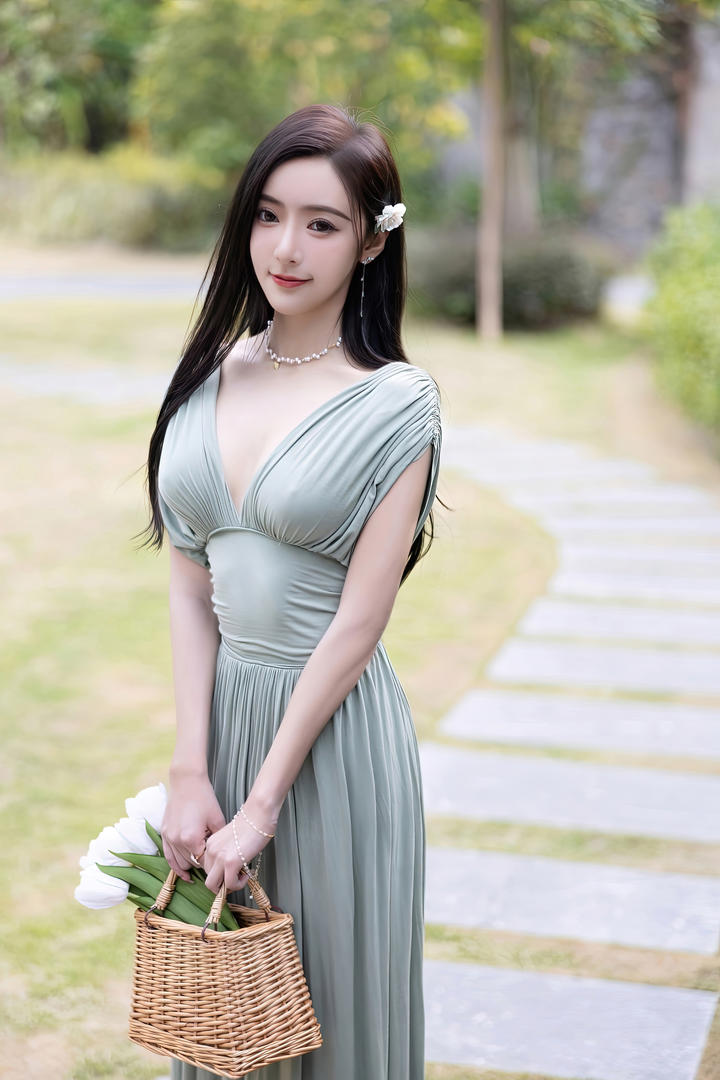 提着花篮的清纯气质女神级嫩模王馨瑶精品写真集