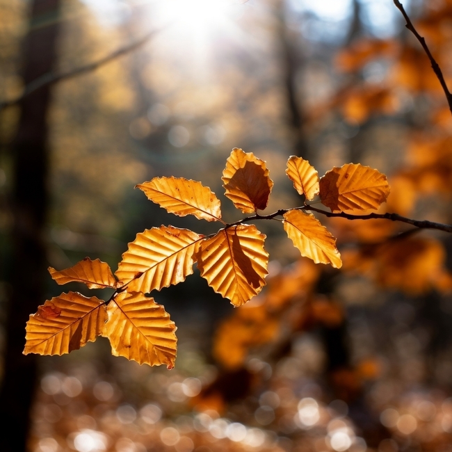 日暮黄昏秋意阑珊唯美树叶摄影图片