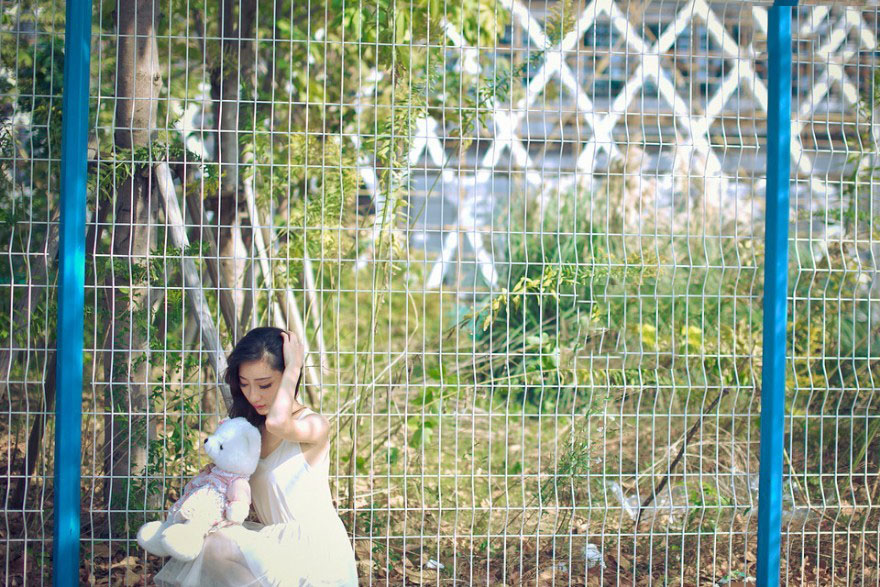 可爱少女和小熊的缘分