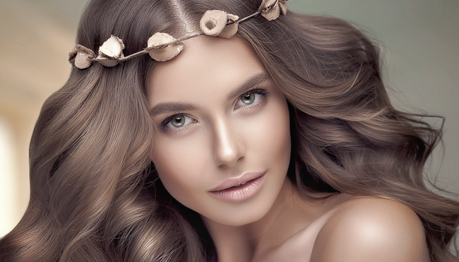 欧美时尚栗色卷发发型图片