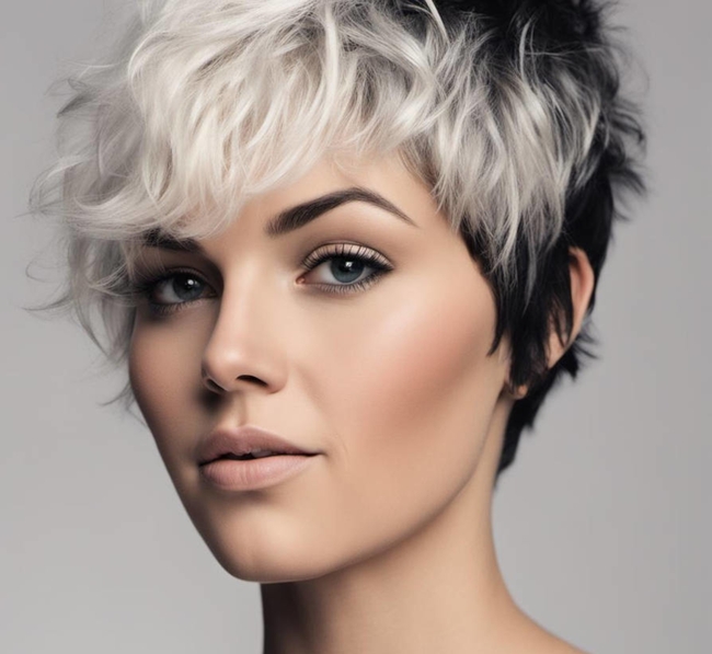 欧美美女白色刘海短发发型图片