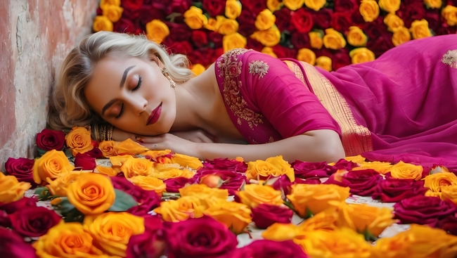 金发美女性感艺术写真照片摄影