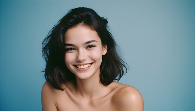 欧美美女甜美微笑人像写真艺术摄影图片