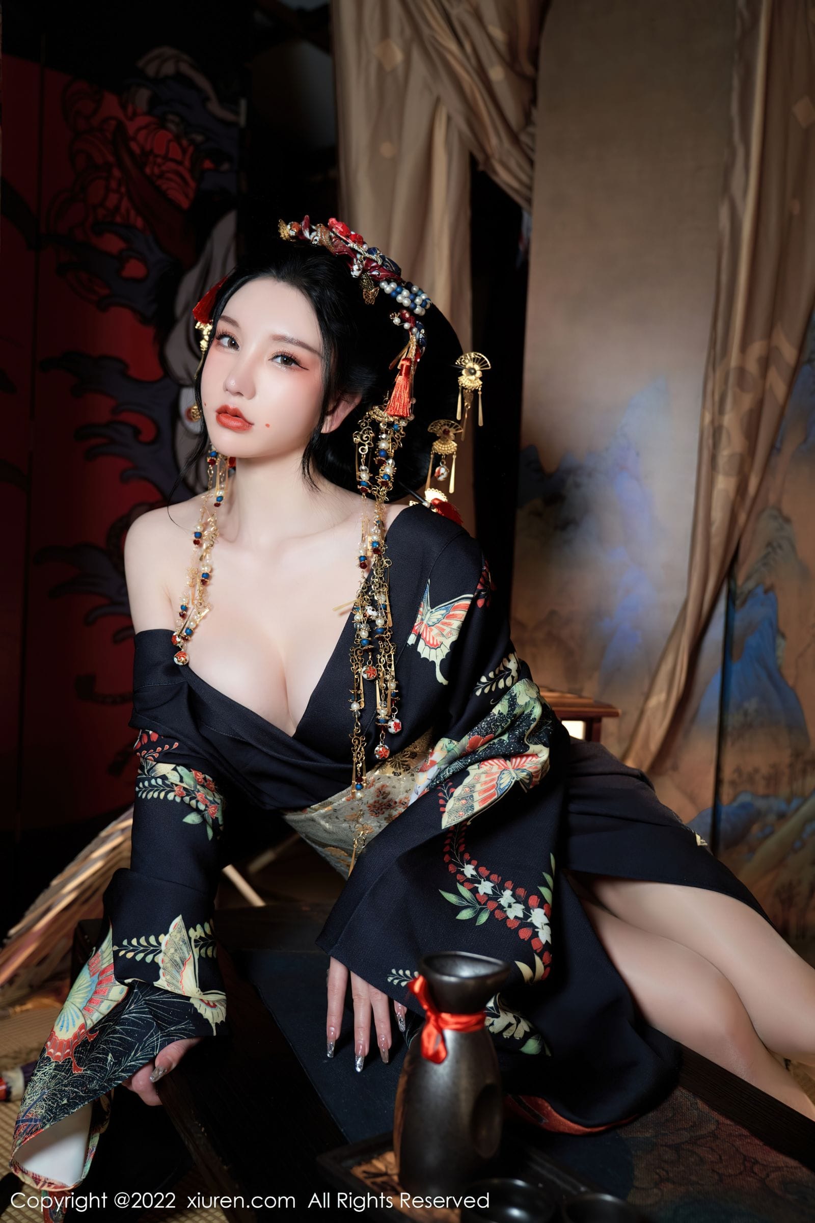 秀人网性感女神周于希Sally和服服饰搭配原色丝袜系列写真