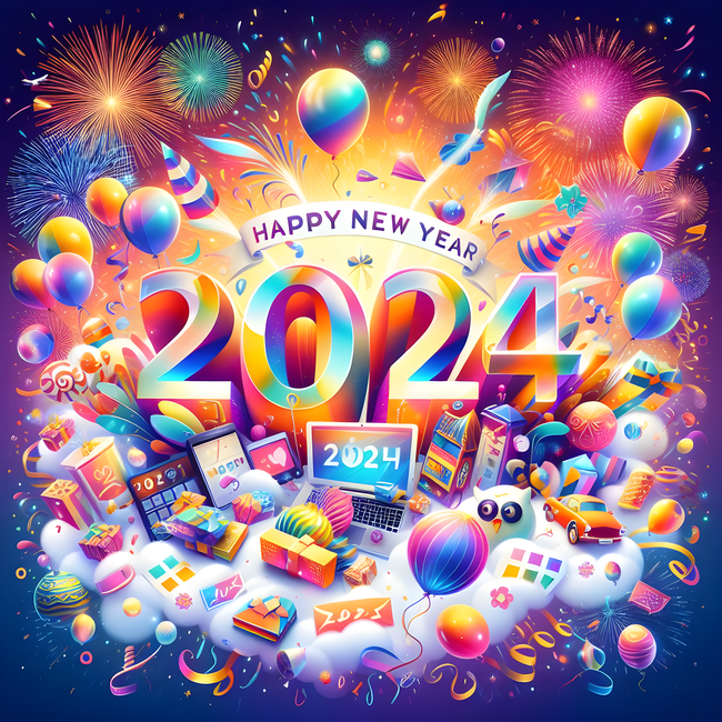 2024年新年元旦庆祝海报摄影图片
