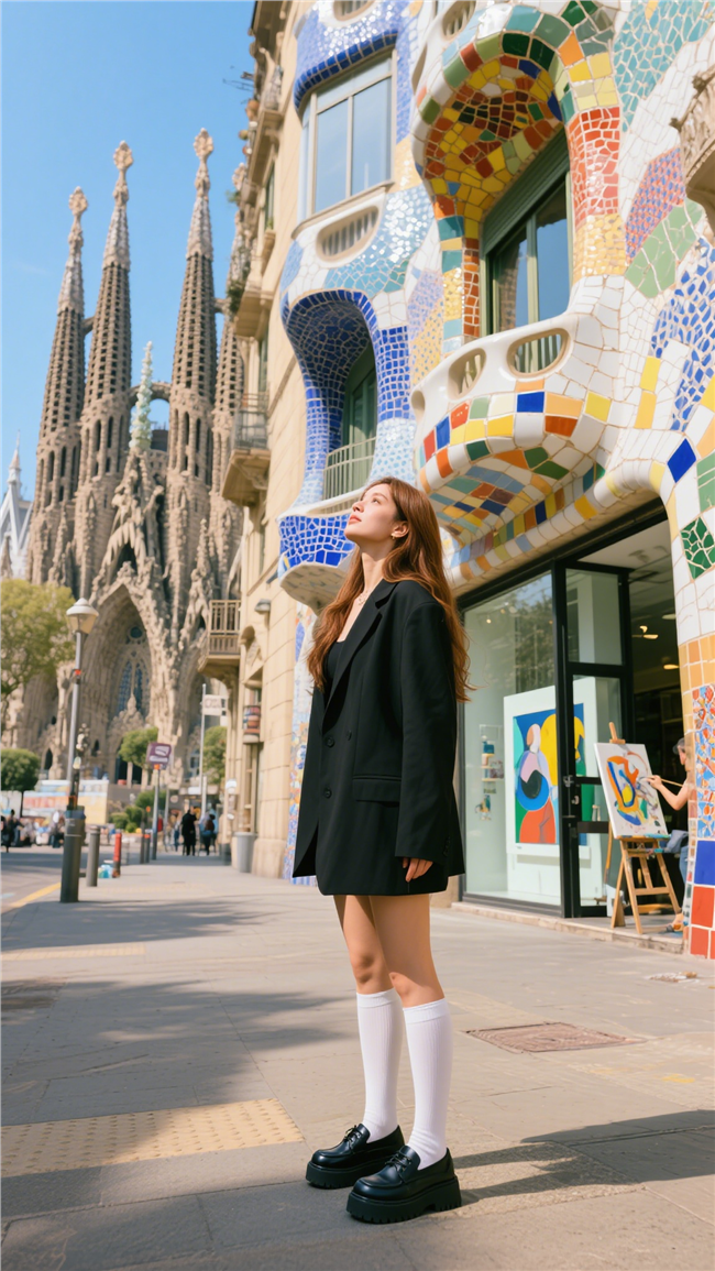 欧洲城市街头街拍亚洲美女图片