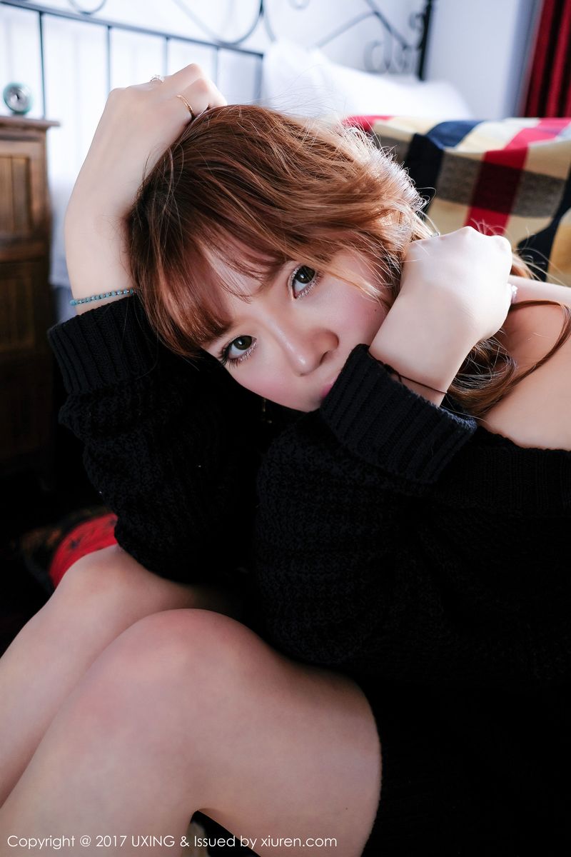 优星馆新人模特小恶魔-S白嫩美胸私房床照系列首套写真