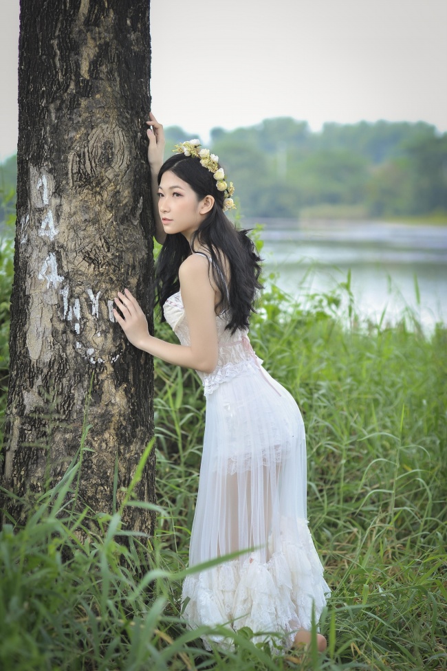 全透视连衣裙性感美女图片