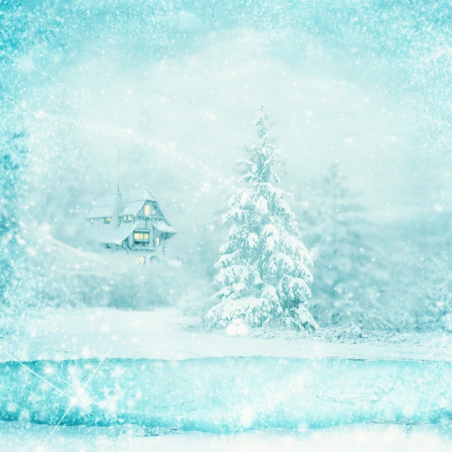 蓝色冰雪世界背景图片