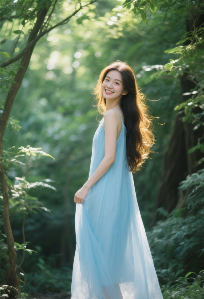 户外小清新治愈系美女人像艺术摄影