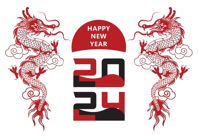 2024年农历新年龙年图片素材