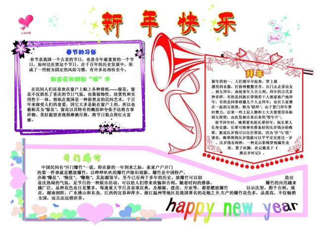 春节手抄报图片