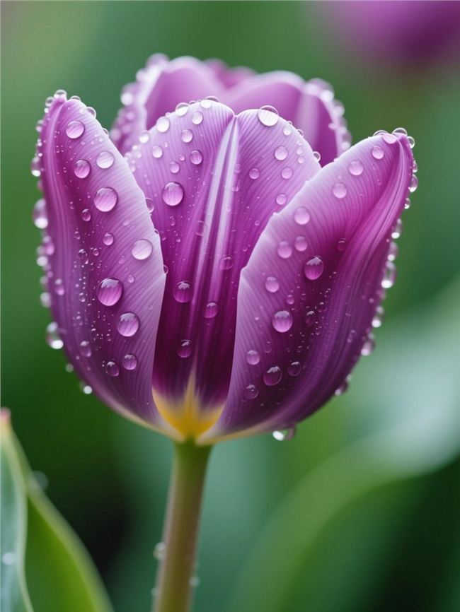 紫色娇艳欲滴郁金香摄影图片