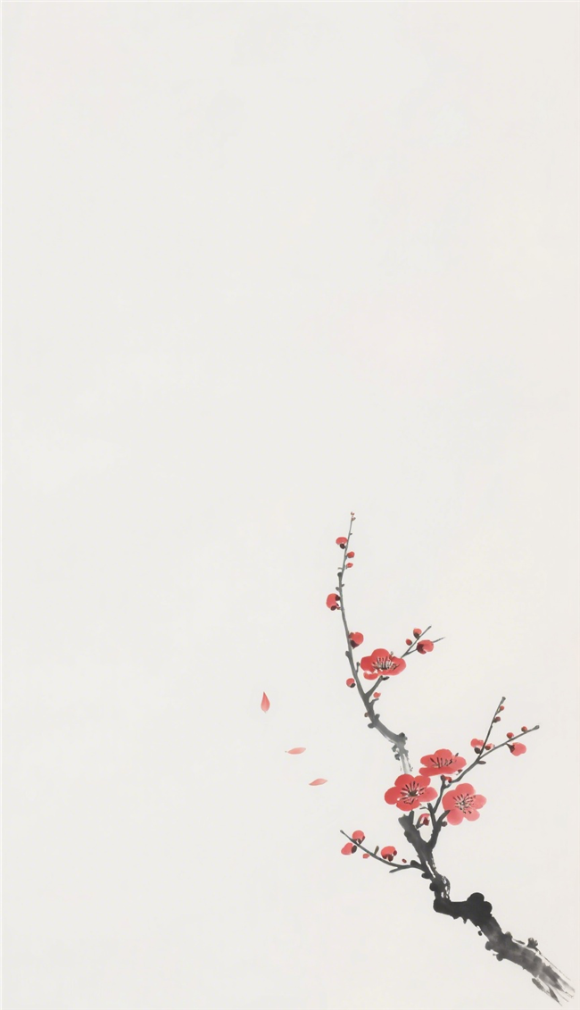 极简风格水墨风梅花背景图片