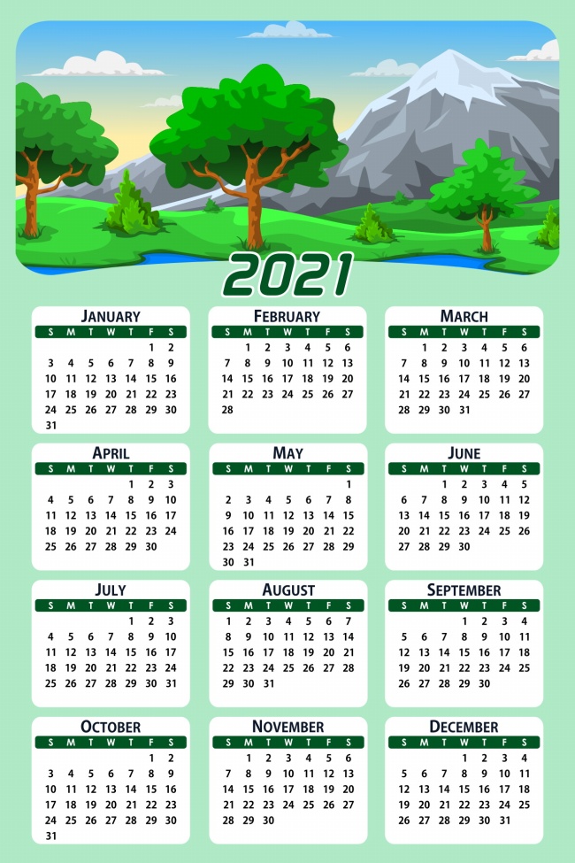 2021年年历图片