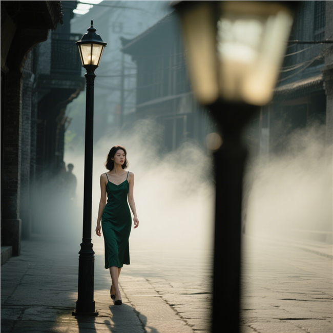电影美学街头氛围感美女写真图片