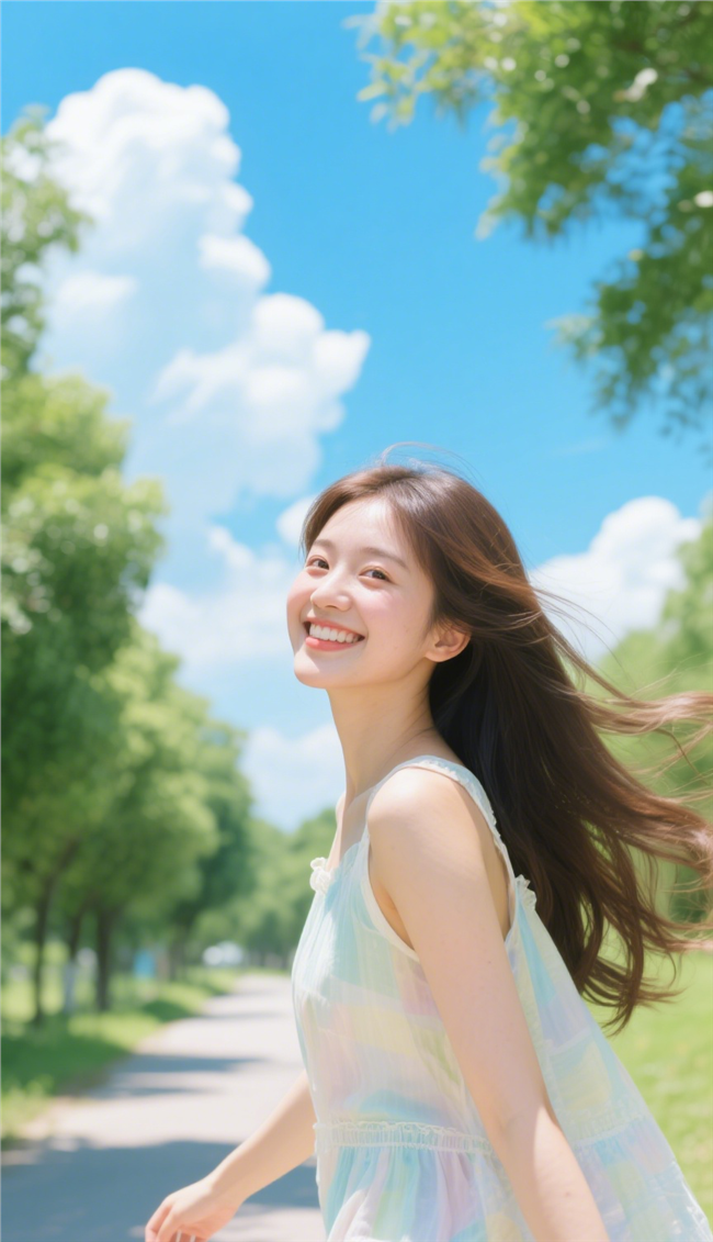 夏日阳光清新美女写真摄影图片