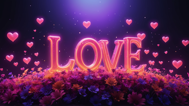 七夕情人节LOVE艺术字设计图片