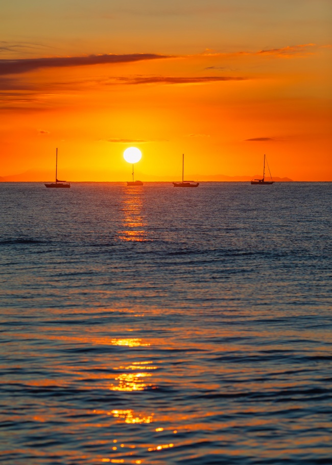 海上落日夕阳风景图片