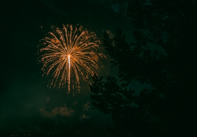 夜晚绚丽烟花图片