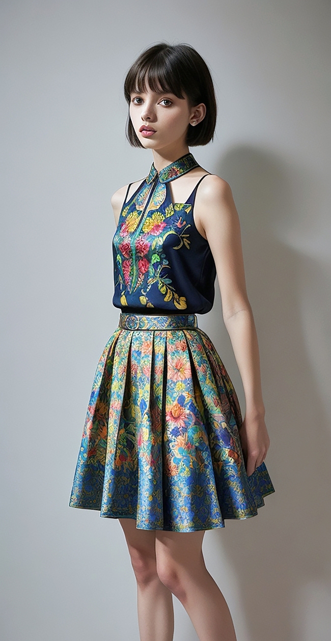 欧亚混血齐耳短发美女写真图片