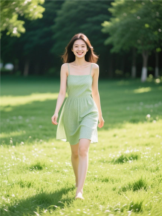 春日草地性感美女人体户外摄影