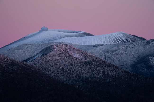 日暮黄昏火山风光摄影图片