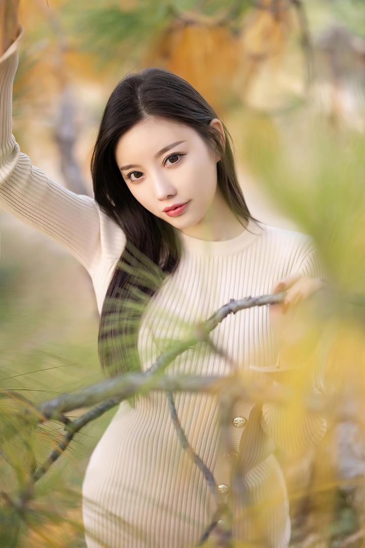 中国清秀甜美女模特孩杨晨晨户外高清写真壁纸图片