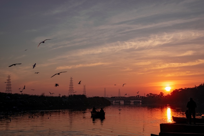 夕阳自然美景图片