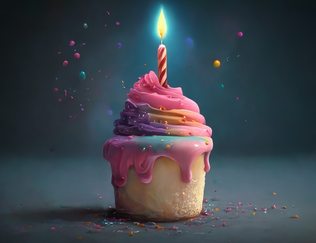 唯美生日蜡烛蛋糕图片