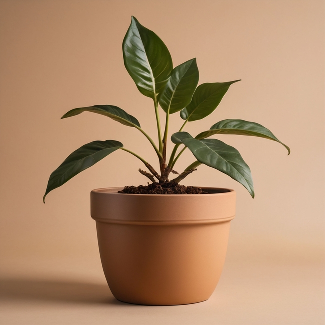 绿叶盆栽植物景观摄影图片