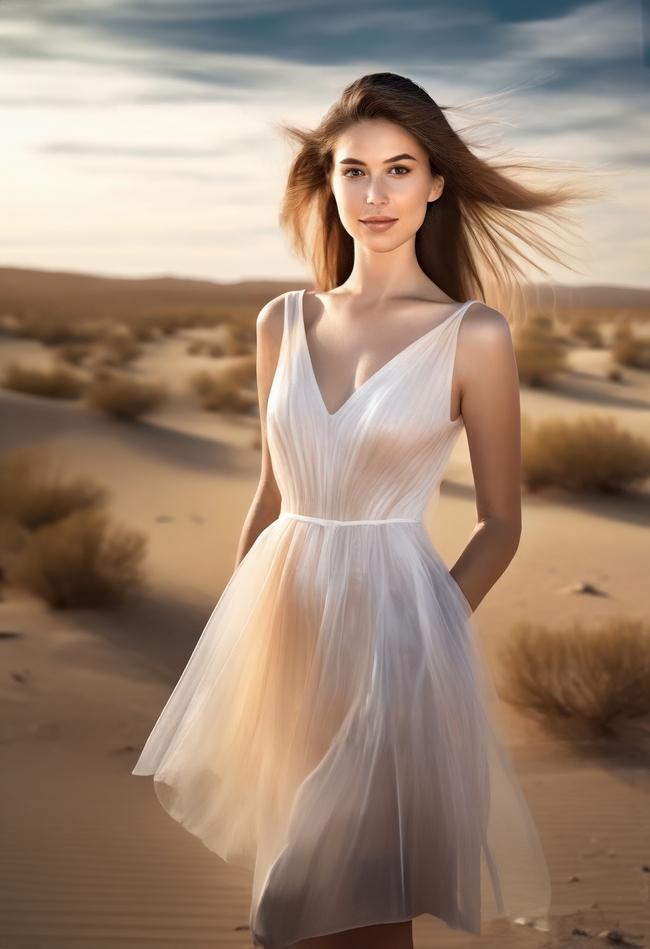 荒漠性感美女人体写真艺术摄影图片