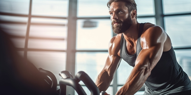 正在健身房锻炼的肌肉男帅哥图片