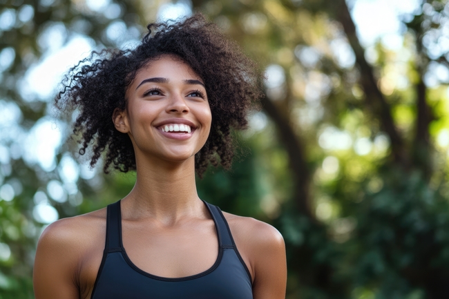 黑色运动背心黑人美女摄影图片