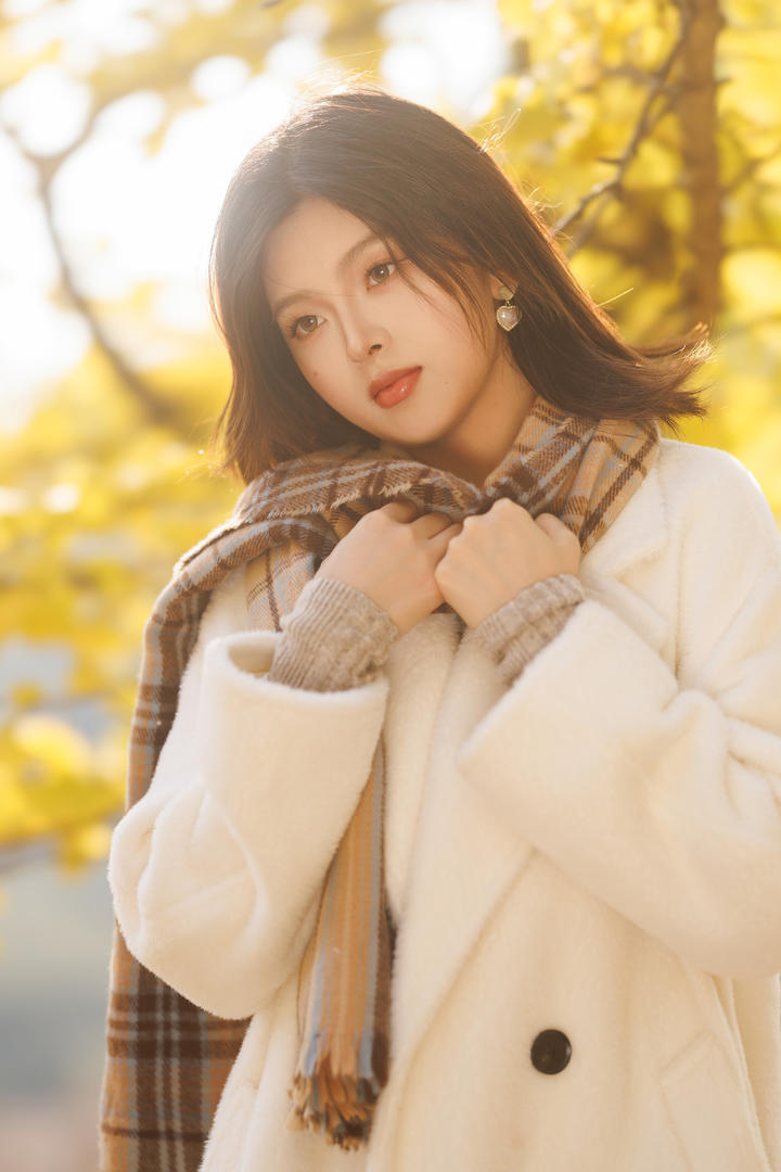 韩系风格唯美女生秋日摄影手机壁纸图片