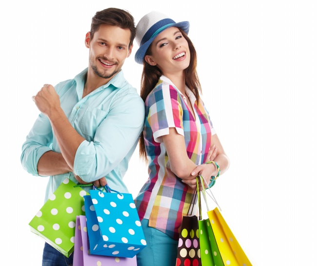 时尚购物情侣图片