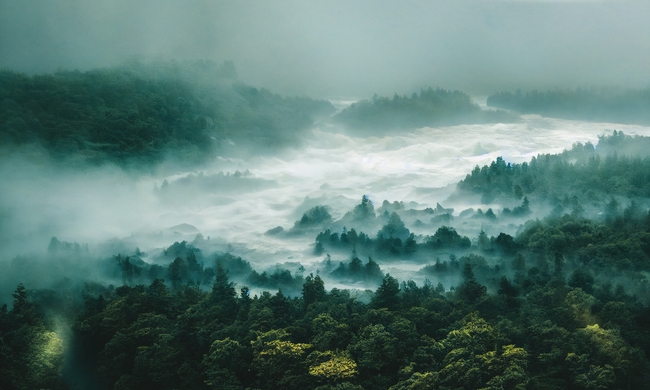 人间仙境山川云海图片