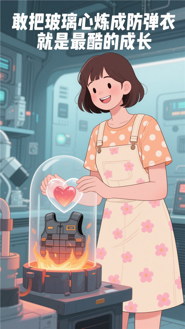 女性励志治愈系插画文字图片