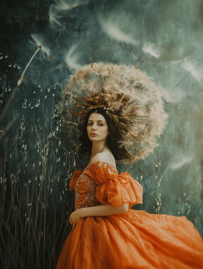 唯美蒲公英主题美女艺术写真摄影图片