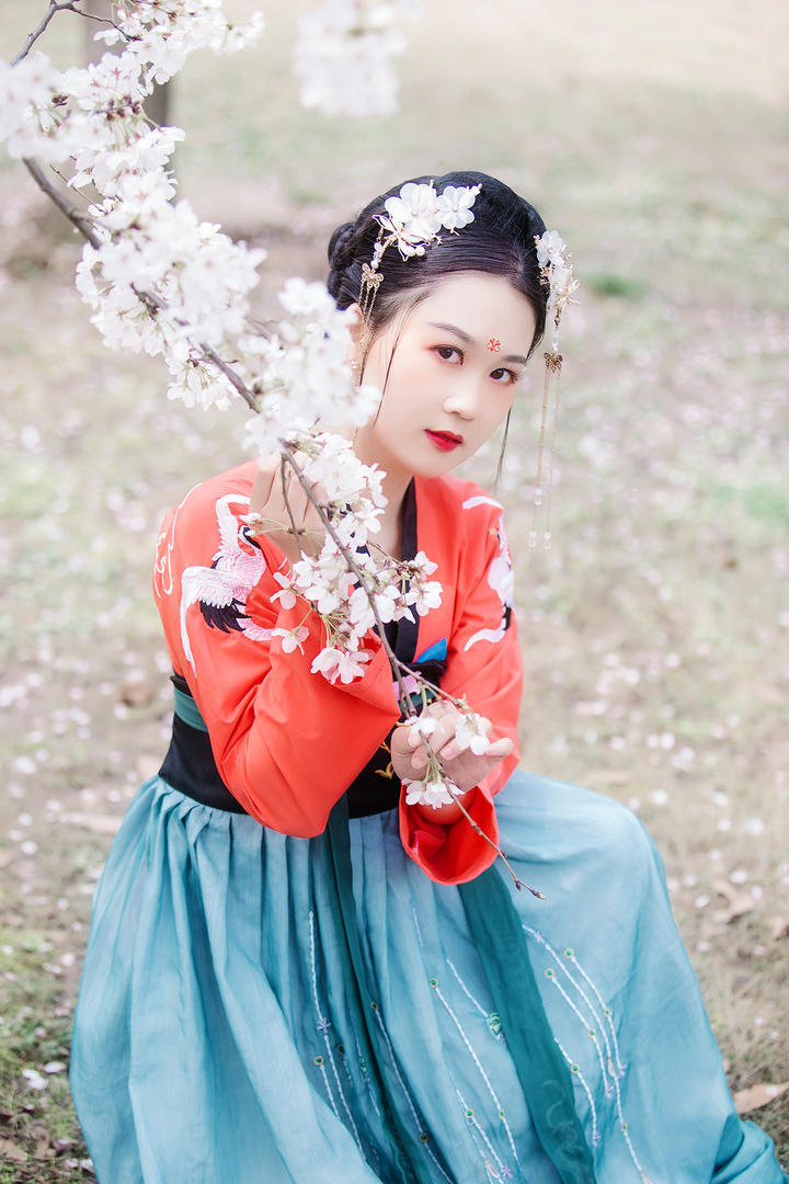 赏花的唯美古装美女气质古风图片