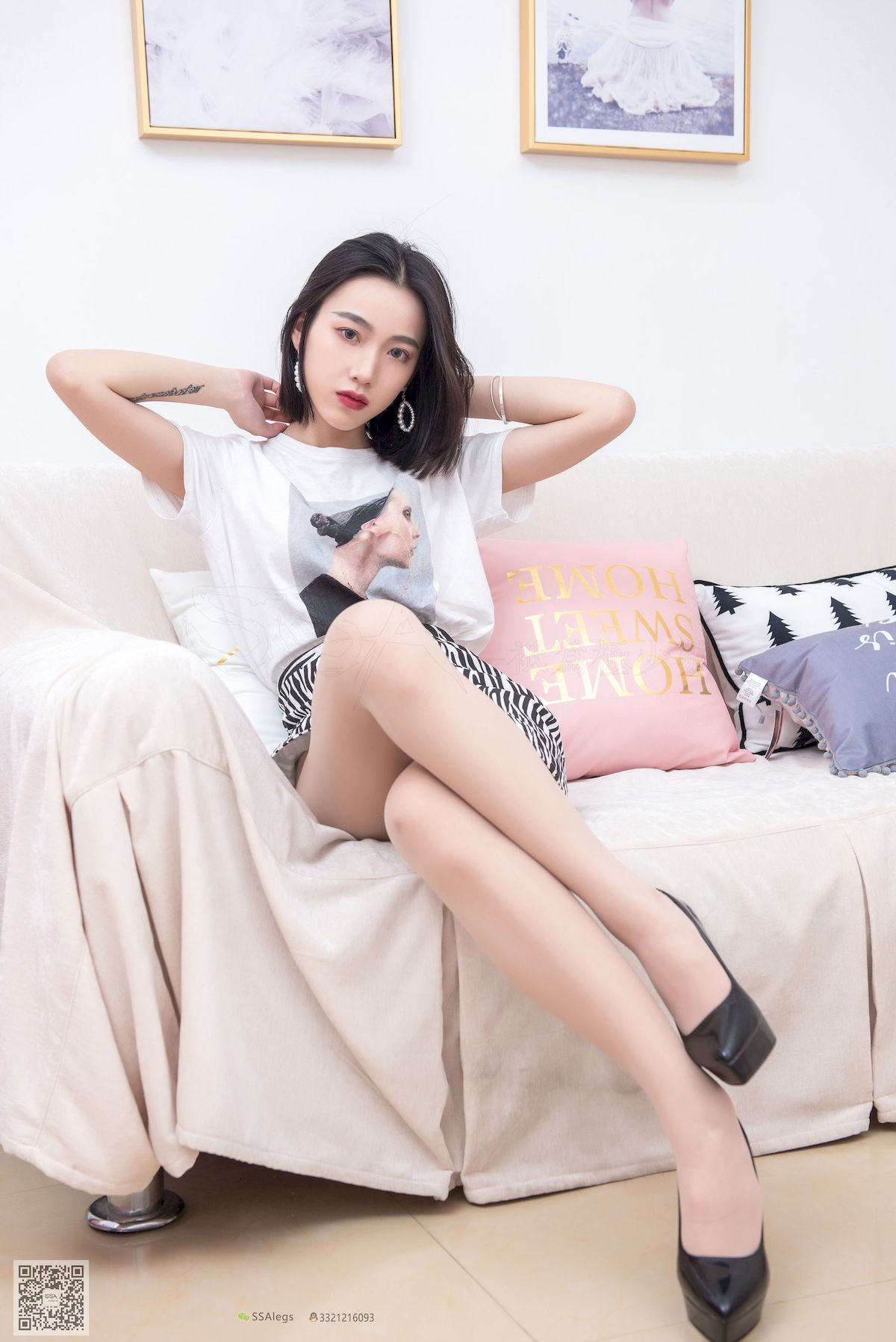 SSA丝社模特大大邻家小妹原色丝袜居家女友系列写真