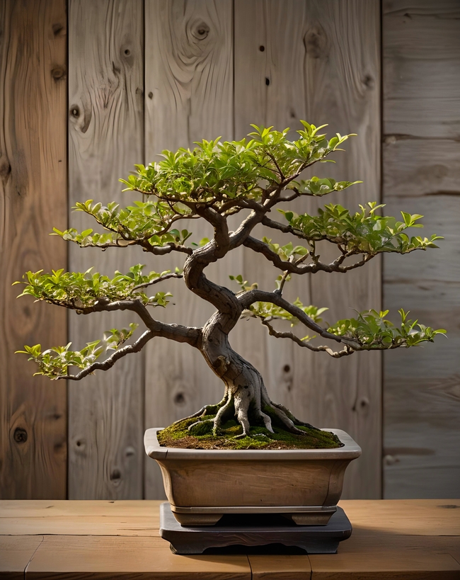 绿色植物盆景艺术摄影图片