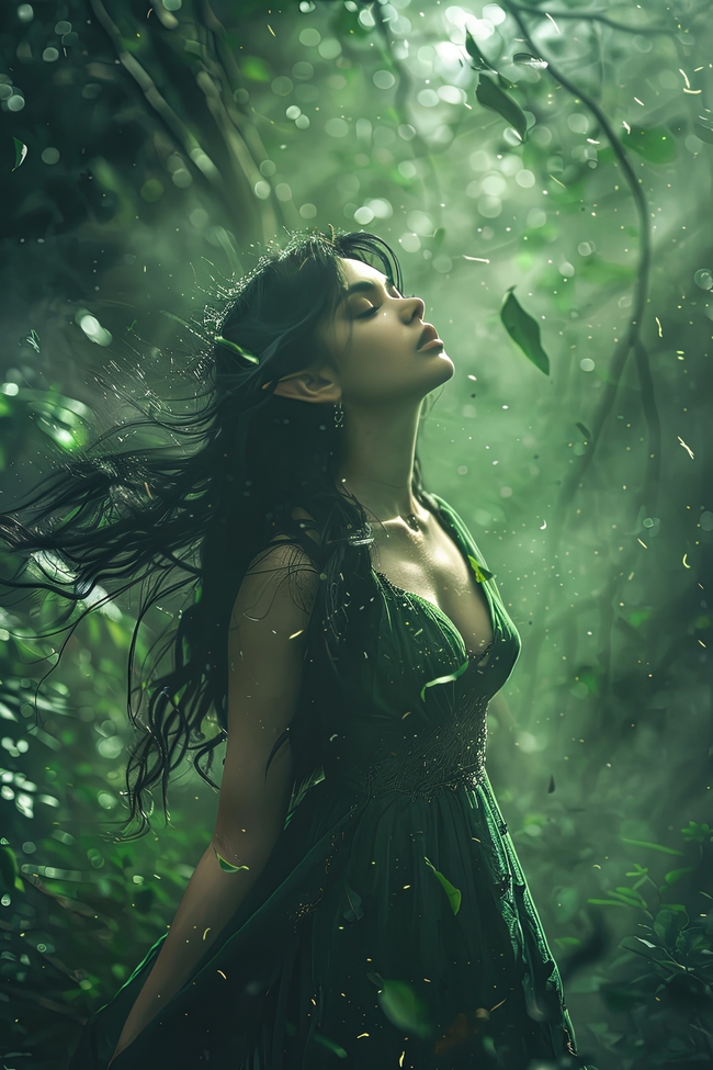 唯美森林风精灵美女艺术照图片