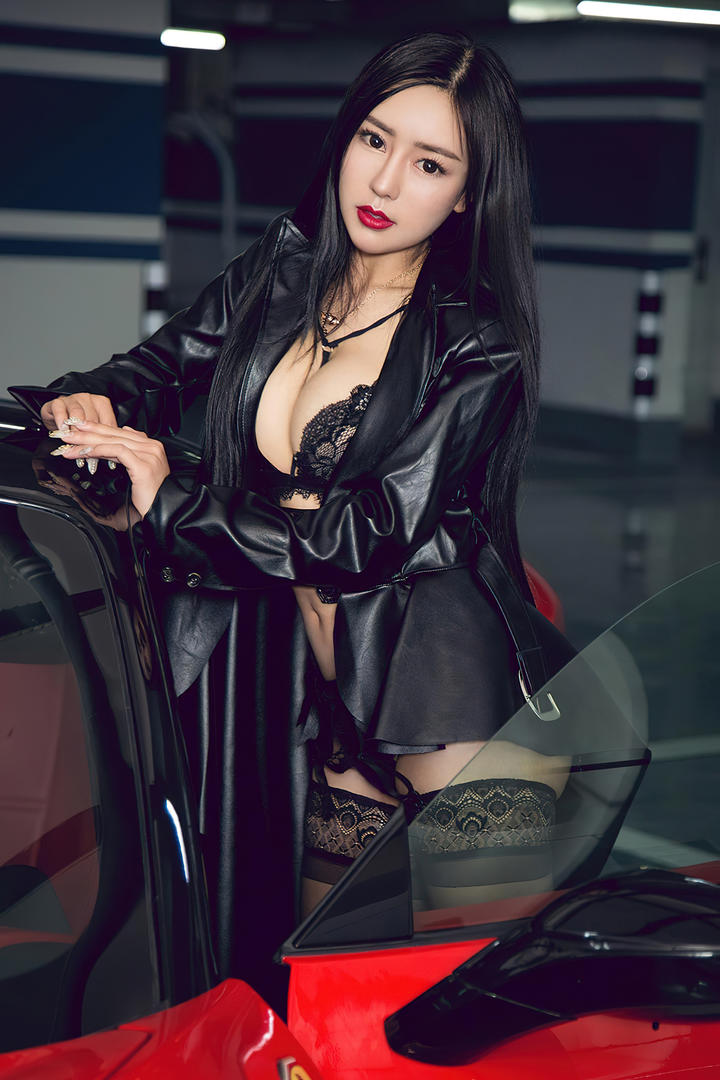 性感冷艳美女车模惹火写真套图