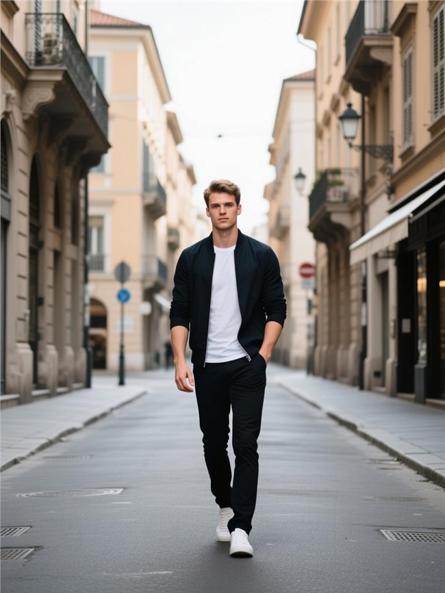 欧美街头帅哥街拍摄影图片