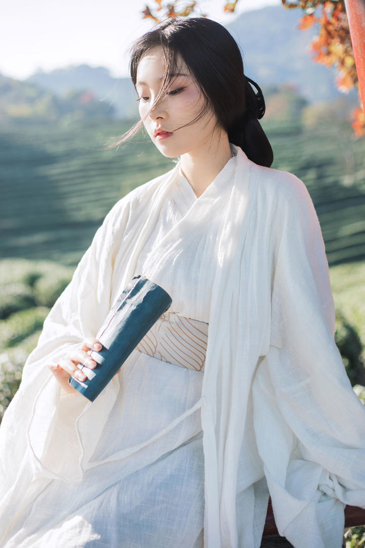 白衣古装清纯美女唯美艺术照图片